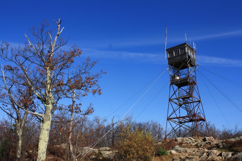 Red Hill contains a fire tower and views from the Lakes Region to the White Mountains.