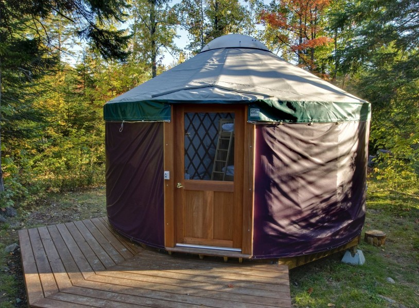 A yurt at Milan Hill State Park in Milan, New Hampshire. Image courtesy of NH Division of Parks and Recreation.