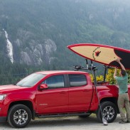 Loading up a Beaver Board, a stand up paddleboard brand made in Squamish.