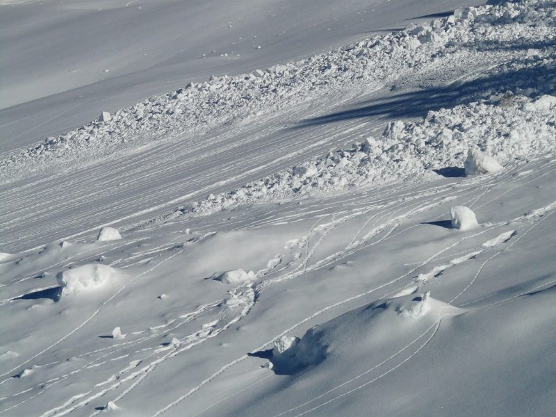 Avalanche on Highway 22 of Teton Pass