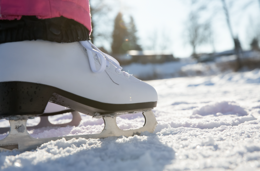 Pond ice skating