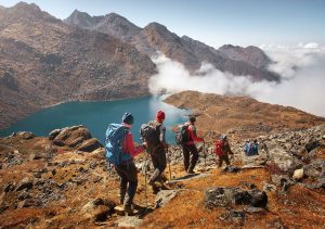 group backpacking mountains