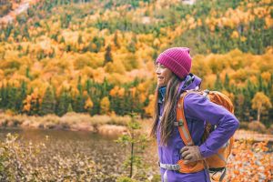 fall hiking women