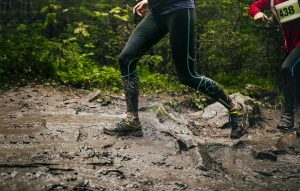 woman trail running