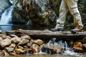 hiking stream crossing