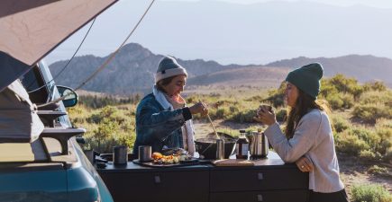 snow peak rivian outdoor cooking