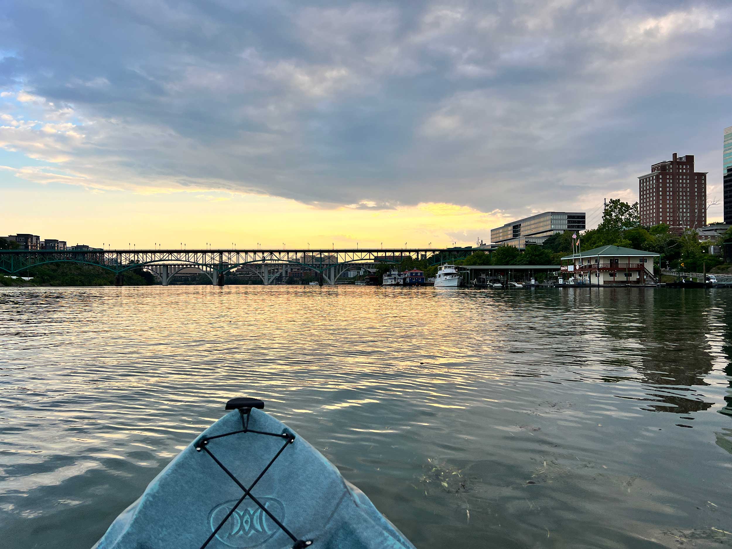 Paddling on the Tennessee River at Sunset